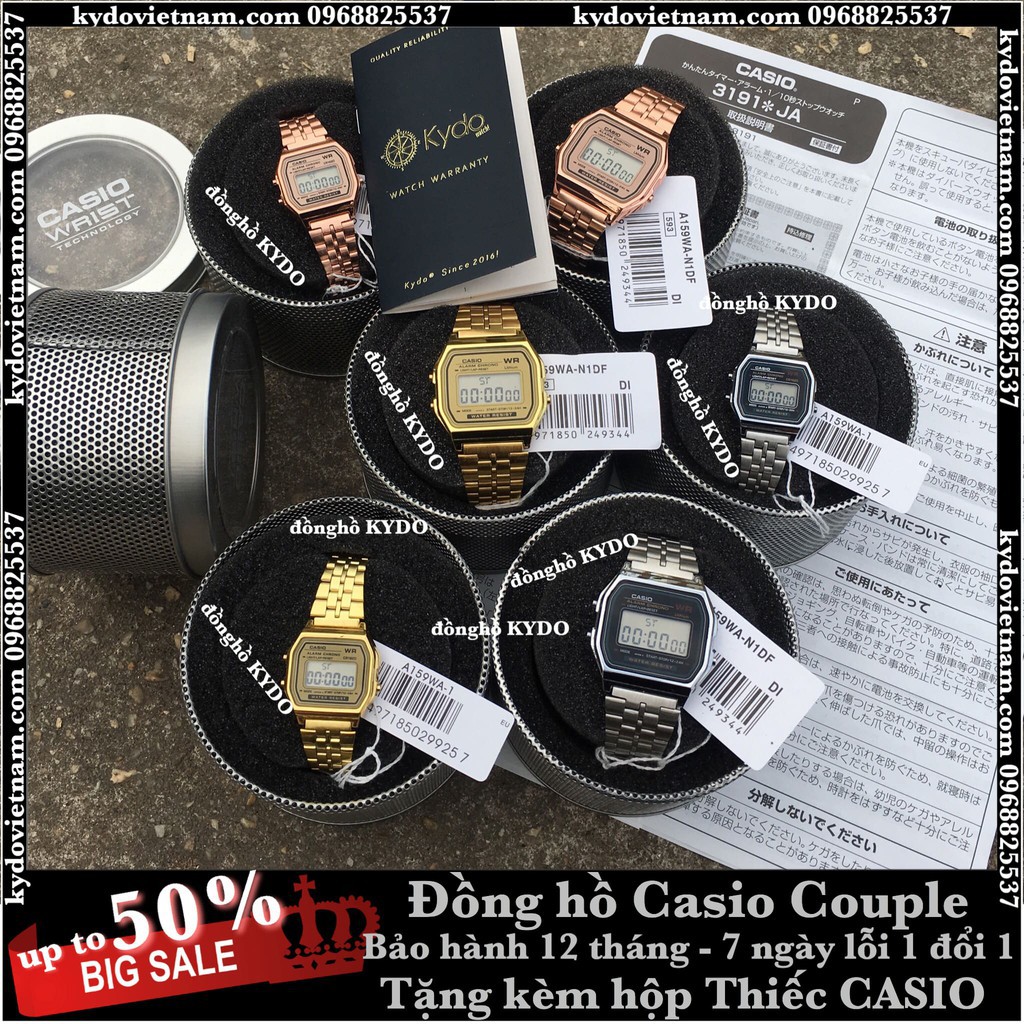 [Ảnh Thật Tự Chụp] Đồng hồ CASIO nữ nam điện tử kiểu dáng Claasic dây kim loại dành tặng các Couple