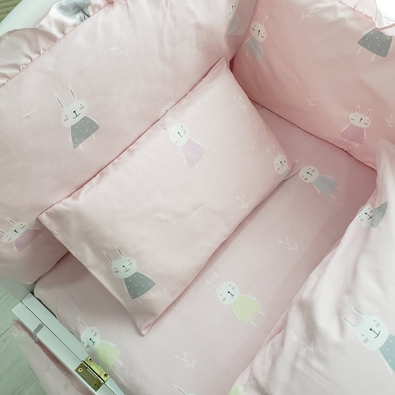 Set quây cũi vải chính hãng Umoo 9 món vải cotton mịn thoáng mát không xù giúp bé chống va đập giữ ấm thân nhiệt cho bé