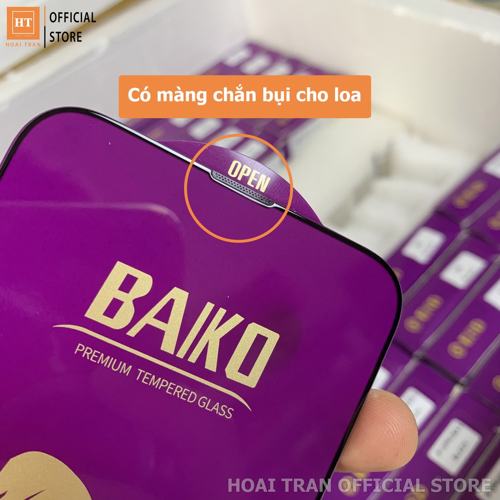 Combo 5 Miếng Cường Lực Baiko Tím Cao Cấp cho IP - Phủ Nano - Tĩnh Điện - Chống Bám Bụi Khi Dán - Hàng Loại 1