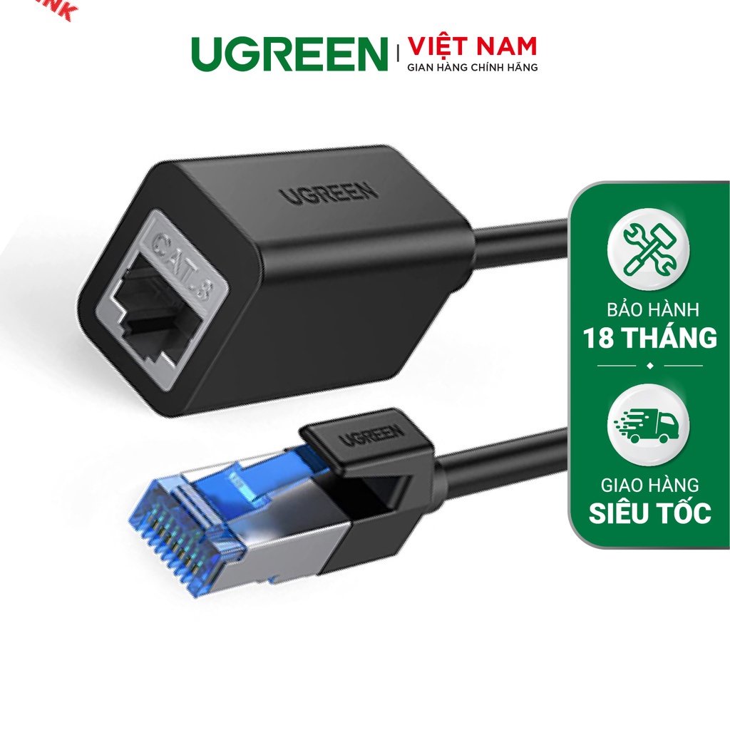 Cáp nối dài mạng Lan RJ45 Ugreen 40497 chuẩn CAT8 tốc độ 40Gbps cao cấp