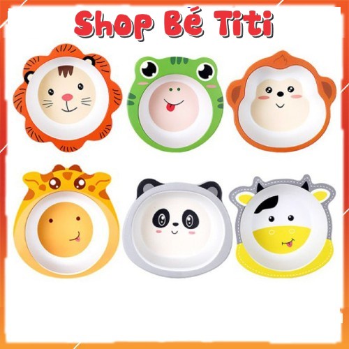 Bát ăn dặm sợi tre hình con vật ngộ nghĩnh cho bé Shop Bé TiTi