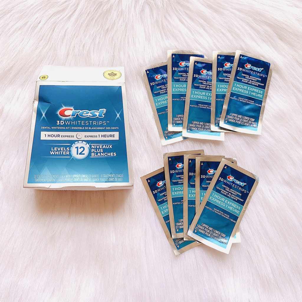 Miếng dán trắng răng Crest 3D White Whitestrips [Hàng Mỹ]