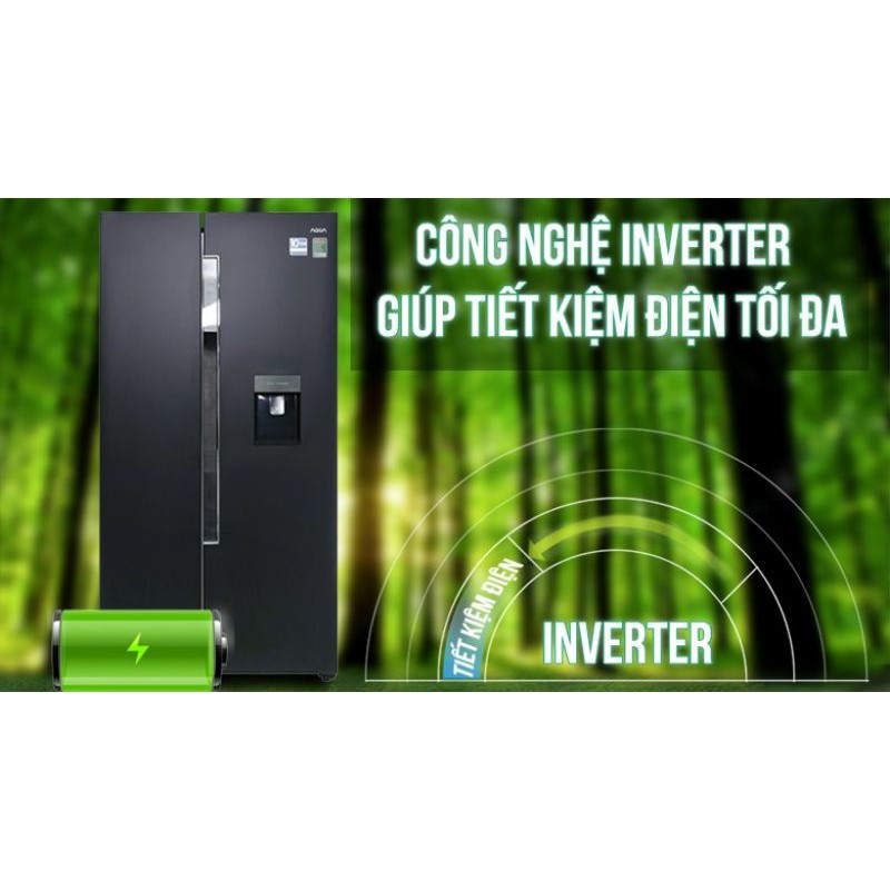 Tủ lạnh AQUA inverter 510 lít AQR-U565AS BS