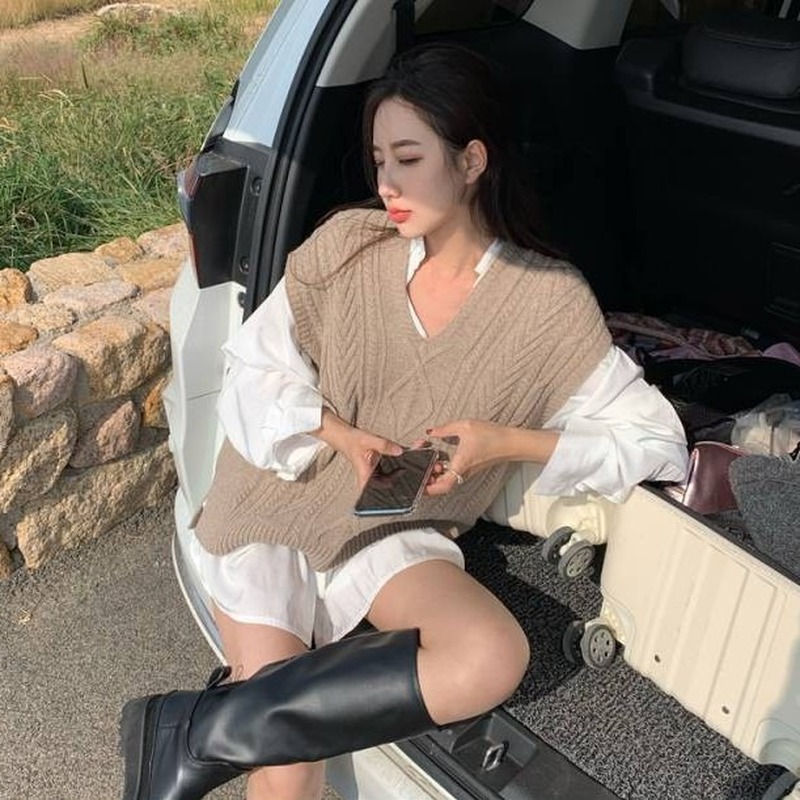 Áo Len Nữ Không Tay Cổ Chữ V Thời Trang Thu Đông Hàn Quốc 11200 | BigBuy360 - bigbuy360.vn