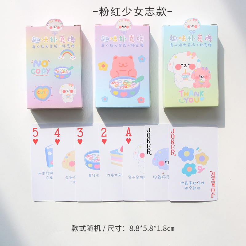 Bộ bài tây, tú lơ khơ họa tiết dễ thương poker 52 lá in hình cute ngộ nghĩnh, hoạt hình siêu đáng yêu