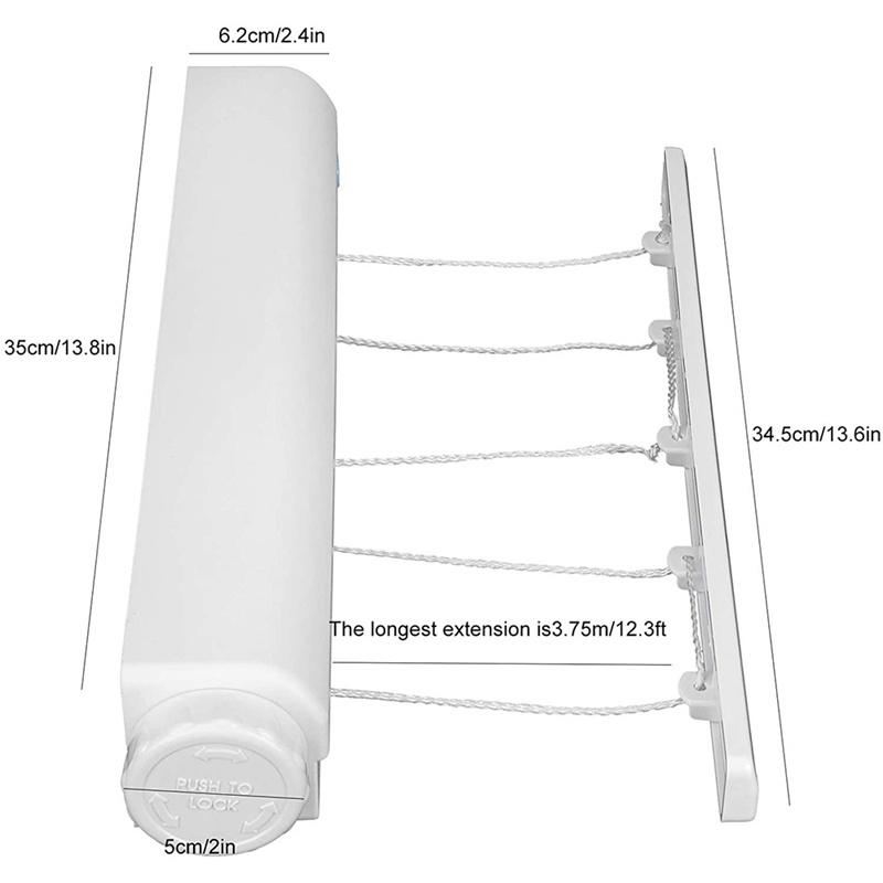 Dây Phơi Đồ 5 Dây Có Thể Thu Gọn Tiện Lợi