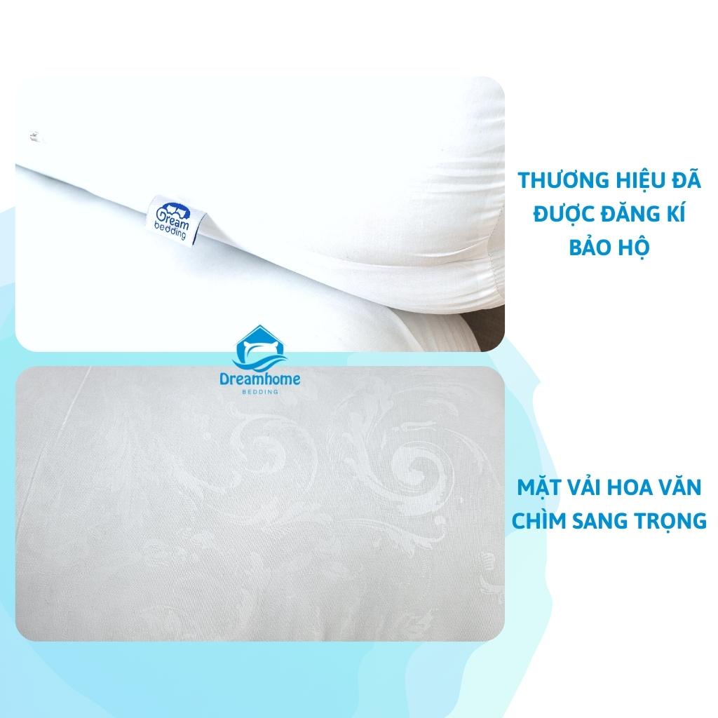 Ruột gối ôm ép hơi cao cấp Dreambedding 35x100 cm có khóa kéo bông gòn nặng 1.4kg căng đẹp