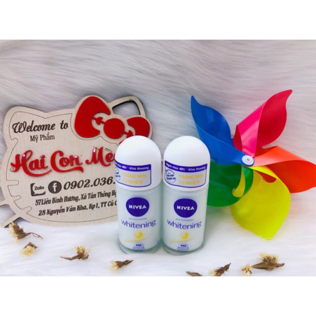 Lăn khử mùi Nivea trắng mịn tự nhiên Whitening 50ml