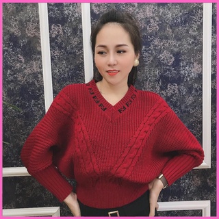 Áo len cánh dơi tay bồng hàng qc siêu đẹp chất len vặn thừng siêu dày dặn,siêu ấm - áo len nữ