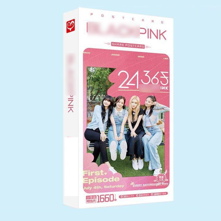 Hộp ảnh Postcard Blackpink How you like that màu ĐEN HỒNG 200M hộp ảnh bộ ảnh có ảnh dán sticker lomo bưu thiếp