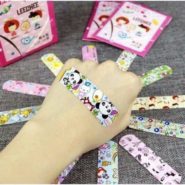 Hộp 100 urgo cá nhân sticker hoạt hình dễ thương,Băng dán y tế, miếng dán vết thương, băng gâu cute trẻ em