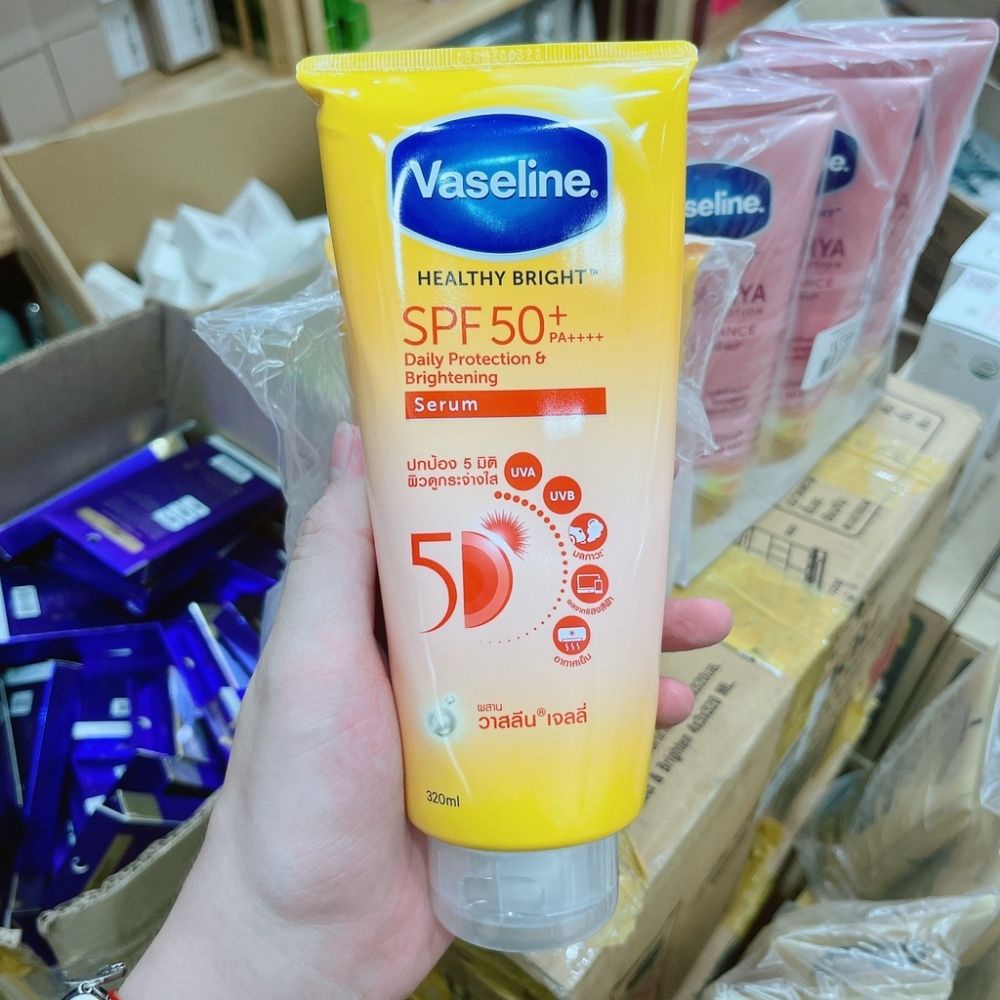 Serum Sữa dưỡng thể chống nắng Vaseline Healthy Bright Daily Sun Refreshing SPF50+ 320ml-Shop Lavenic