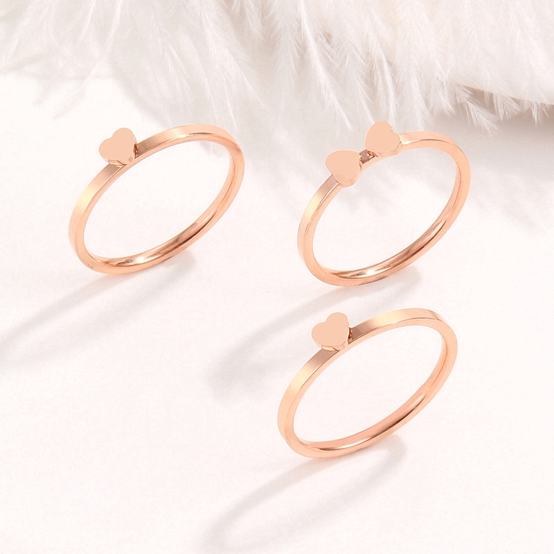 Nhẫn 3 trong 1 hình cỏ bốn lá bằng titan thời trang dành cho nữ