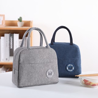 Túi Đựng Hộp Cơm Giữ Nhiệt Vải Trơn Chống Thấm Nước Lunch Bag Tiện Dụng