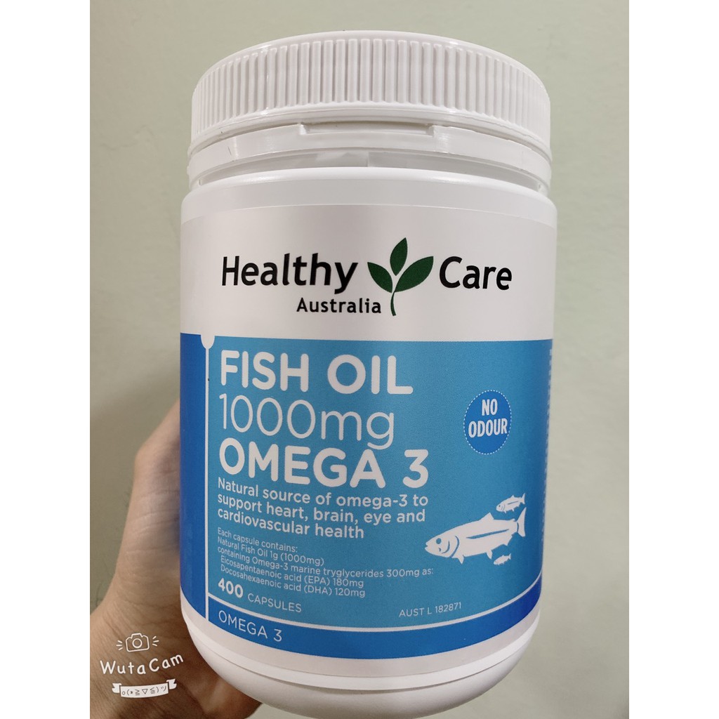 [Mã 66FMCGSALE hoàn 8% xu đơn 500K] Dầu cá Fish Oil 1000mg Omega 3 Healthy Care, 400 viên - Mẫu mới