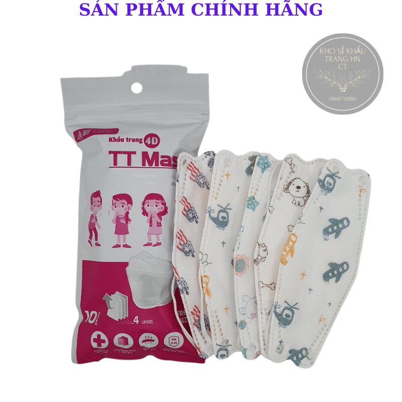 [Combo 10Gói][100Cái] Khẩu Trang 4D TRẺ EM KF94 Công Nghệ Dập Hàng Quốc - Hàng Chính Hãng Công Ty THNN Trịnh Trung( T&amp;T)