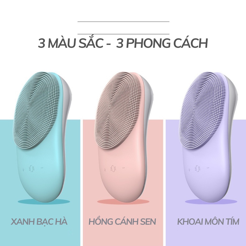 Máy rửa mặt JIASHI 3 trong 1 massage 8 cấp độ làm sạch sâu tẩy tế bào chết, làm nóng tăng hấp thu dưỡng chất - MRM03