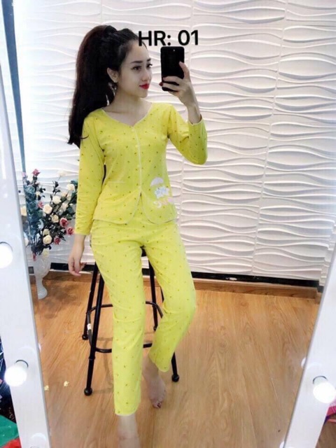 Bộ sau sinh dài tay thun cotton hàng đẹp