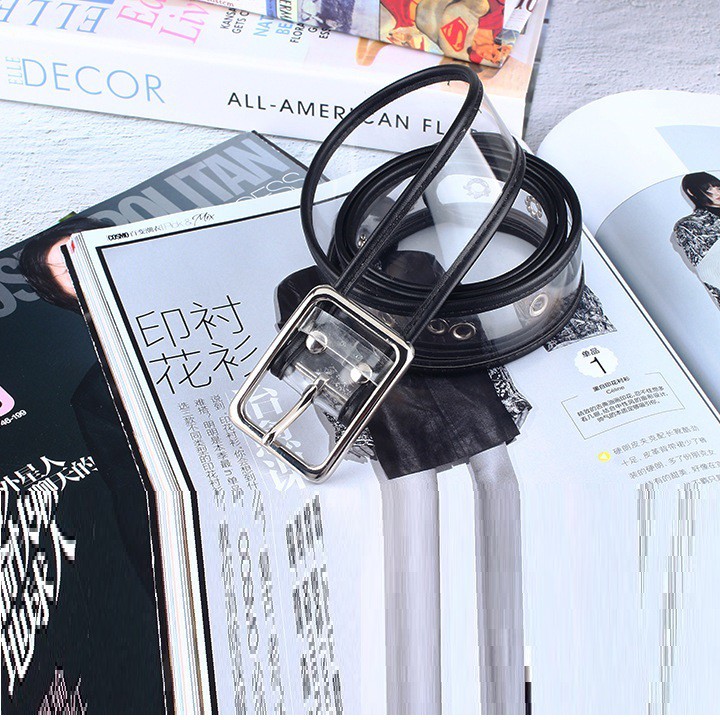 Thắt lưng nữ trong suốt có viền 3cm