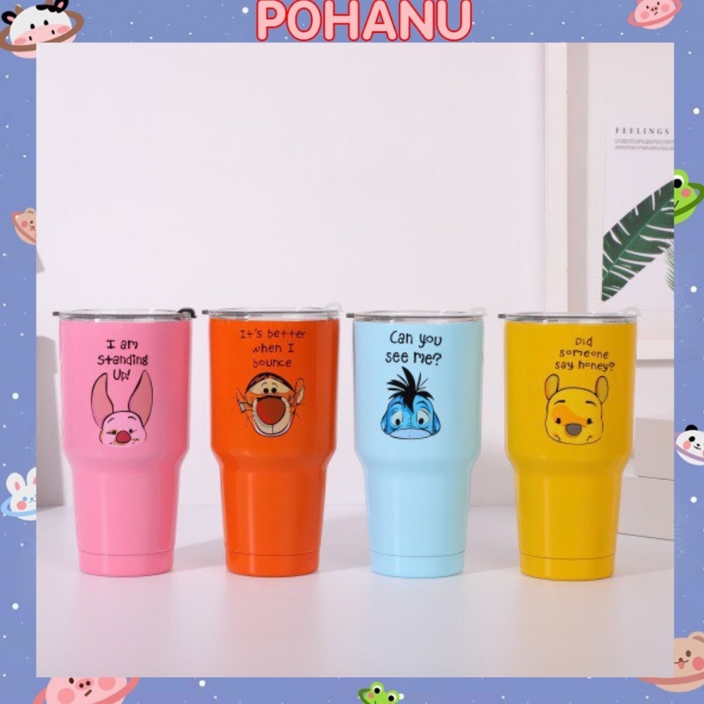 Ly giữ nhiệt thái lan Pohanu 900ml bình cách nhiệt kèm ống hút cọ rửa cao cấp LG01