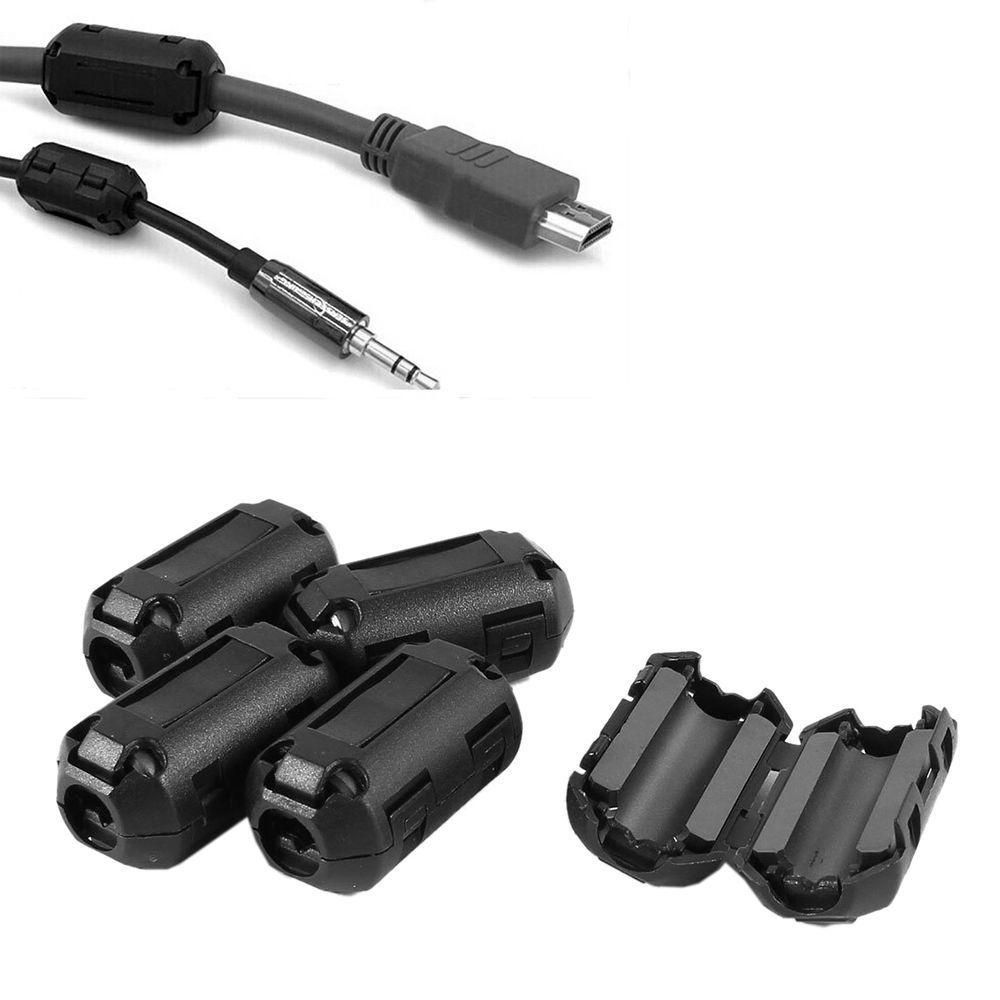 Set 5 Lõi Lọc Bằng Nhựa Màu Đen Có Thể Tháo Rời EMI RFI 25 (L) X10 (W) Mm