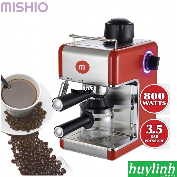 [ELHAT150K giảm tối đa 150K] Máy pha cà phê gia đình Mishio MK05 - Espresso - Cappuccino