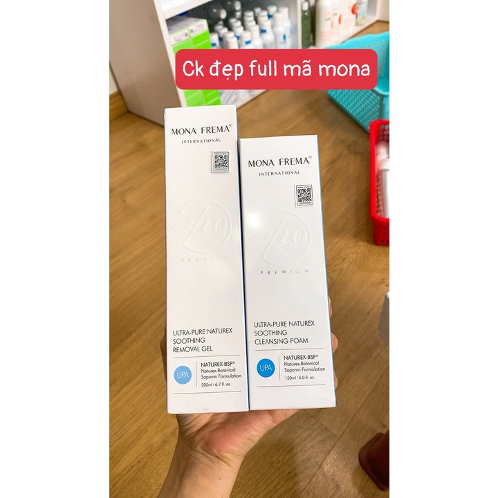 Sửa Rửa Mặt Mona Frema - UPA Ultra-pure Naturex Soothing Cleansing Foam 150ML cho da nhạy cảm
