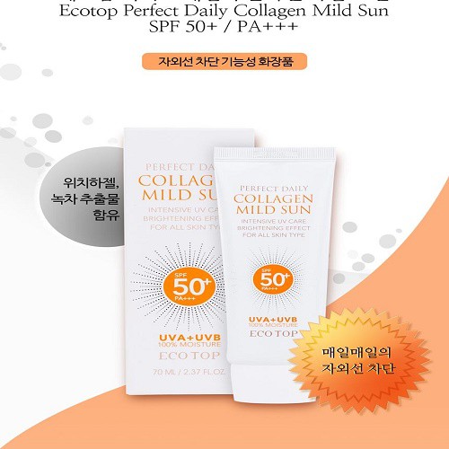 Kem chống nắng Ecotop Perfect Daily Collagen Mild Sun SPF50 70ml _ Ecotop Chính Hãng