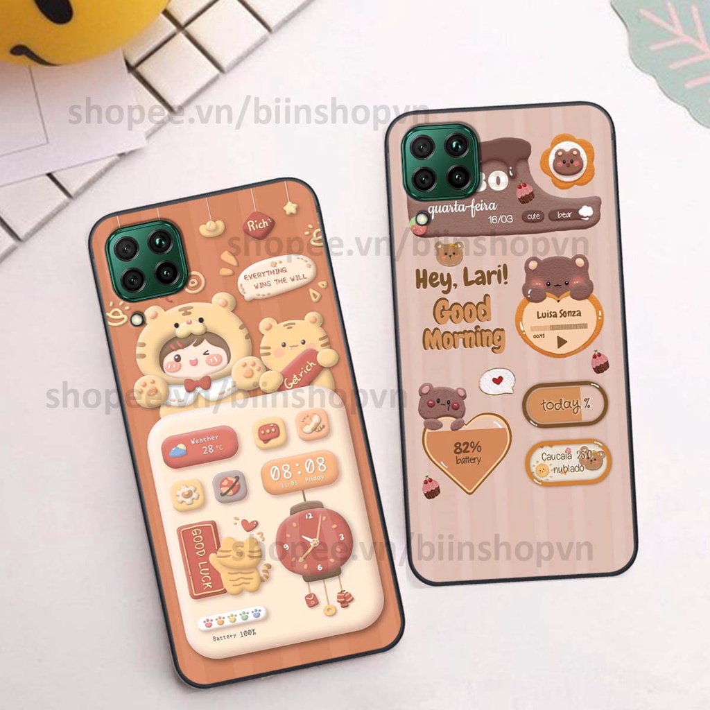 Ốp Huawei Nova 7i in 3D icon gấu nổi siêu xinh, siêu đáng yêu, cá tính phong cách