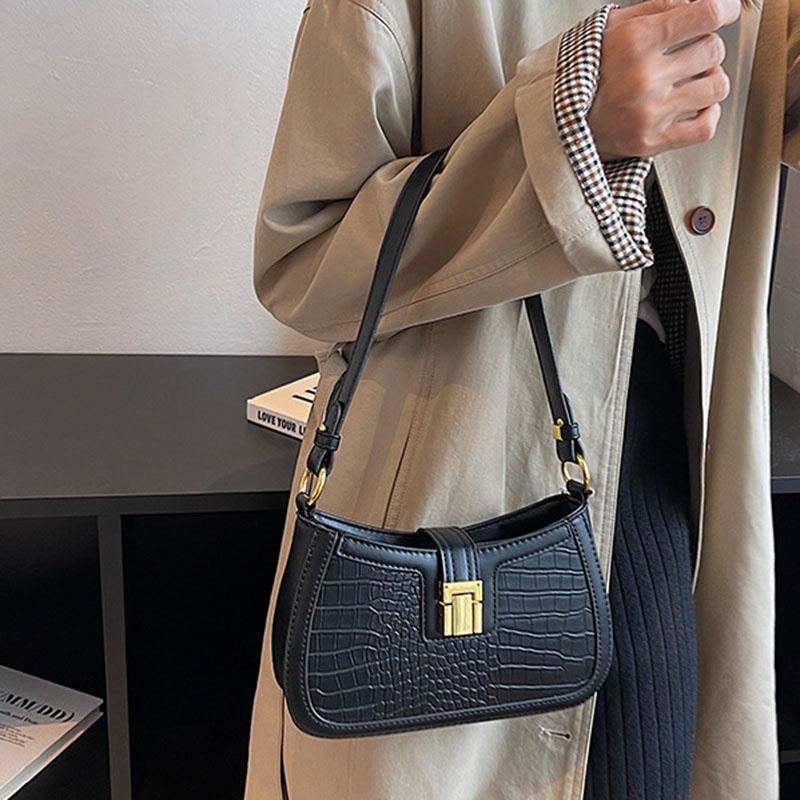 Túi xách IELGY đeo vai vân da cá sấu cao cấp thời trang cho nữ