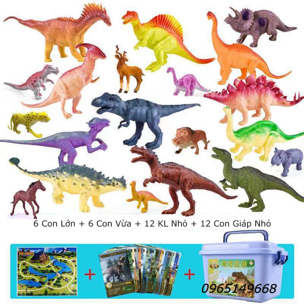 Bộ đồ chơi mô hình công viên khủng long cho bé - Đồ chơi mô hình các loại con vật nhựa cho bé trai bé gái