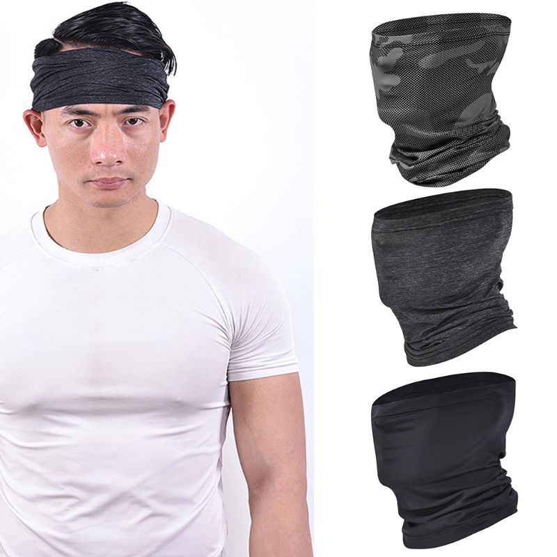 Khẩu Trang Chống Nắng UPF50 Bằng Lụa Lạnh Họa Tiết Rằn Ri Unisex