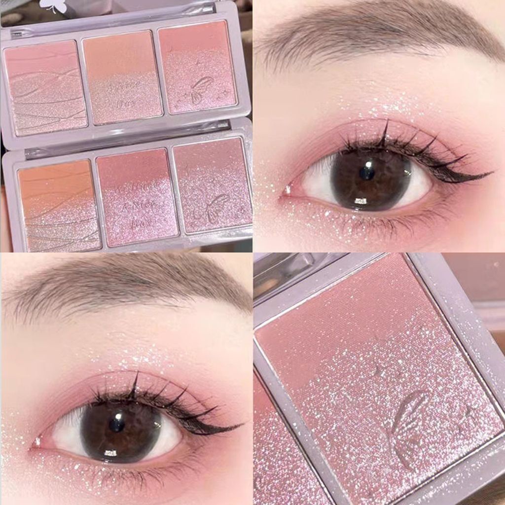 Phấn Má Hồng / Phấn Mắt Ba Màu Sắc Hiệu Ứng Lì / Ánh Ngọc Trai Tự Nhiên Chống Nước Không Dễ Phai Màu
