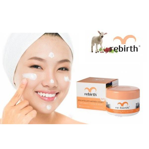 Kem nhau thai cừu Rebirth Placenta Anti Wrinkle Cream Vitamin E & Lanolin 100g