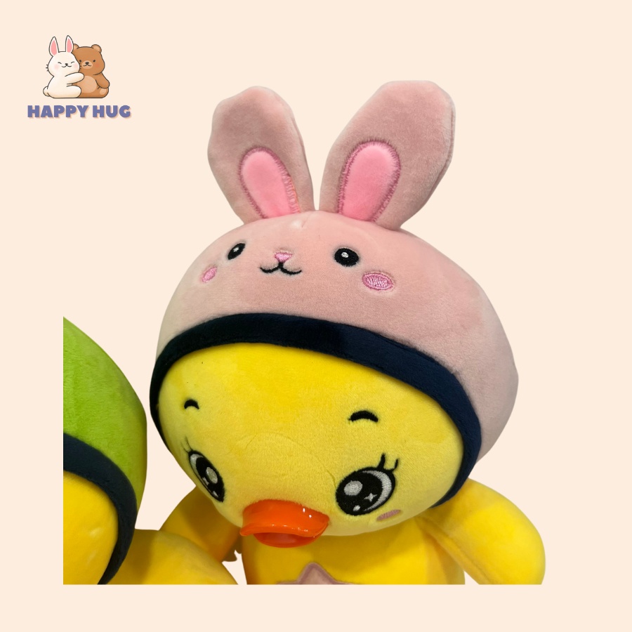 Đồ chơi gấu bông vịt cosplay thỏ, ếch siêu dễ thương size 26cm thú nhồi bông gòn cao cấp - Happy Hug