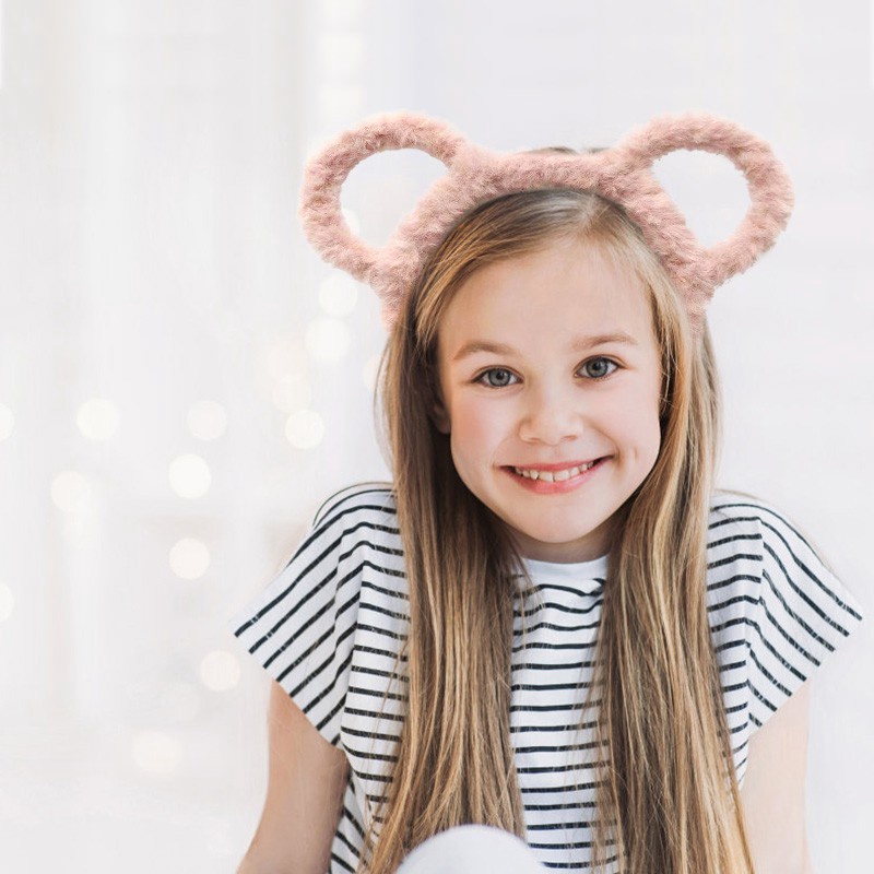 Băng Đô Tai Thỏ Bằng Vải Bông Mềm Mại Dễ Thương Cho Bé Gái