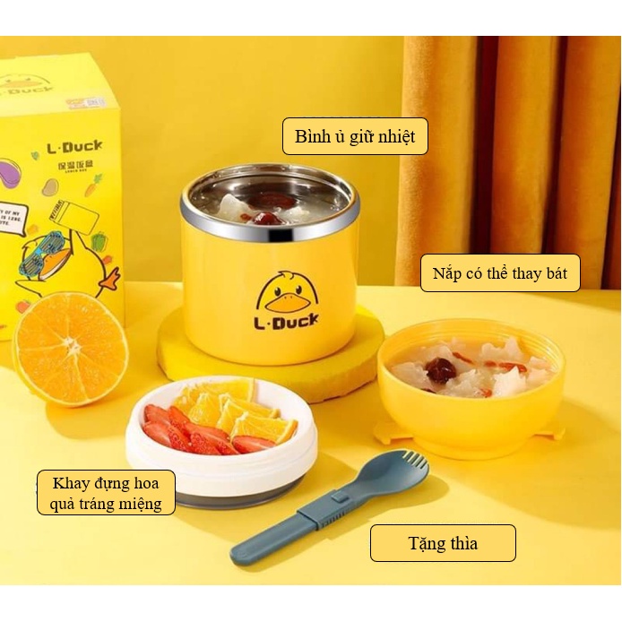 [CAO CẤP] Bình Ủ Cháo Công Nghệ Cao Giữ Ấm Cháo, Sữa,Nước, Thức Ăn - Bình Giữ Nhiệt Lõi Inox Nhỏ Gọn Tiện Lợi