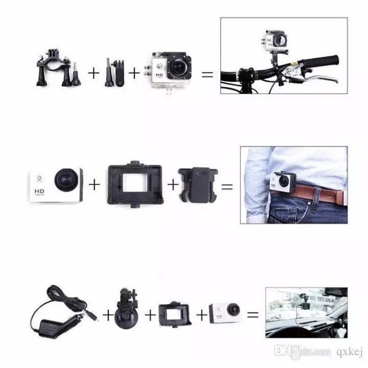 CAMERA HÀNH ĐỘNG WATERPROOF SPORTS CAM 1080 FULL HD - CAMERA CHỐNG NƯỚC GẮN MŨ BẢO HIỂN, GHI ĐÔNG XE