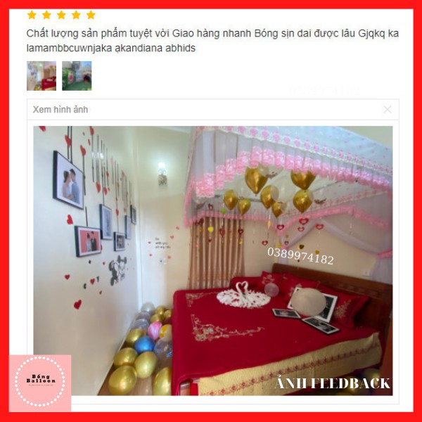 Bóng trang trí phòng cưới ❤️FREESHIP❤️ Set bong bóng trang trí phòng cưới, đám cưới vàng c33 - Tặng 100 cánh hoa hồng