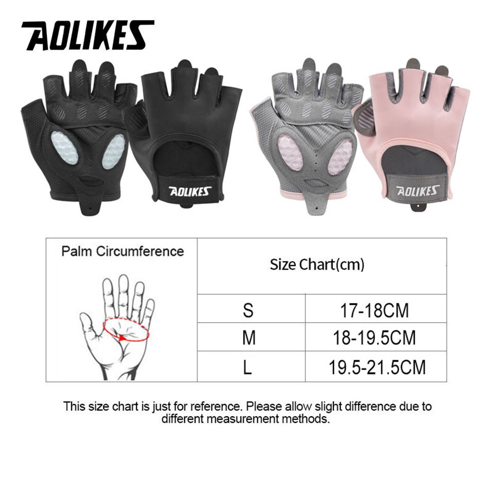 Găng tay thể thao AOLIKES thiết kế hở ngón thoáng khí hỗ trợ nâng tạ / đạp xe cho nữ