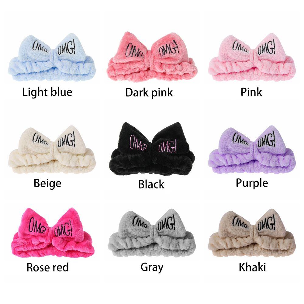 Băng Đô Nơ In Chữ Chất Lông Cừu San Hô Cho Nữ