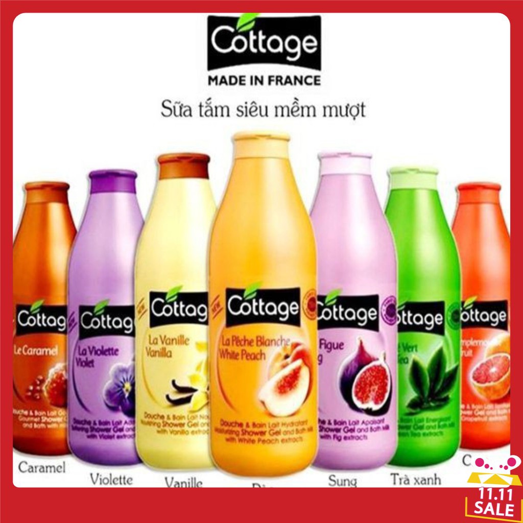 SỮA TẮM TRẮNG DA / COTTAGE /Sữa tắm trắng da Cottage 750ml Của Pháp