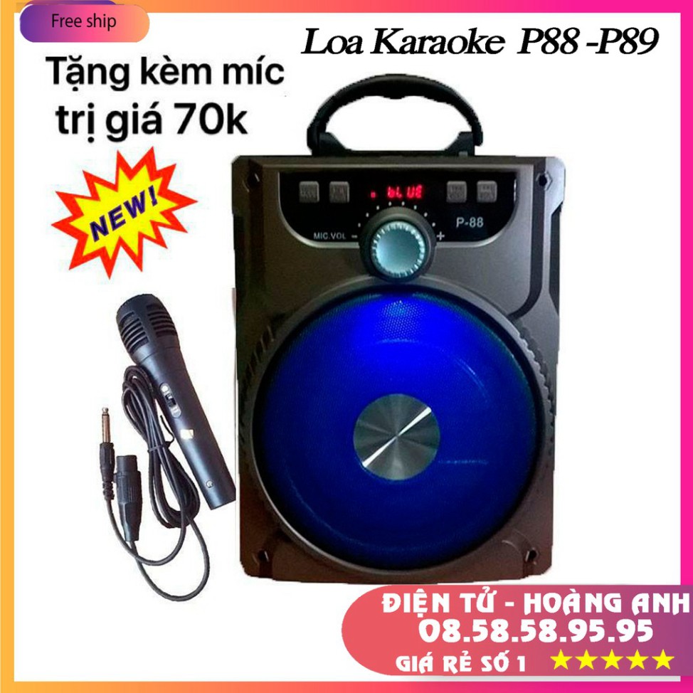 Loa Kéo Bluetooth P88 P89 KIOMIC Tặng Micro Hát Karaoke Cực Hay