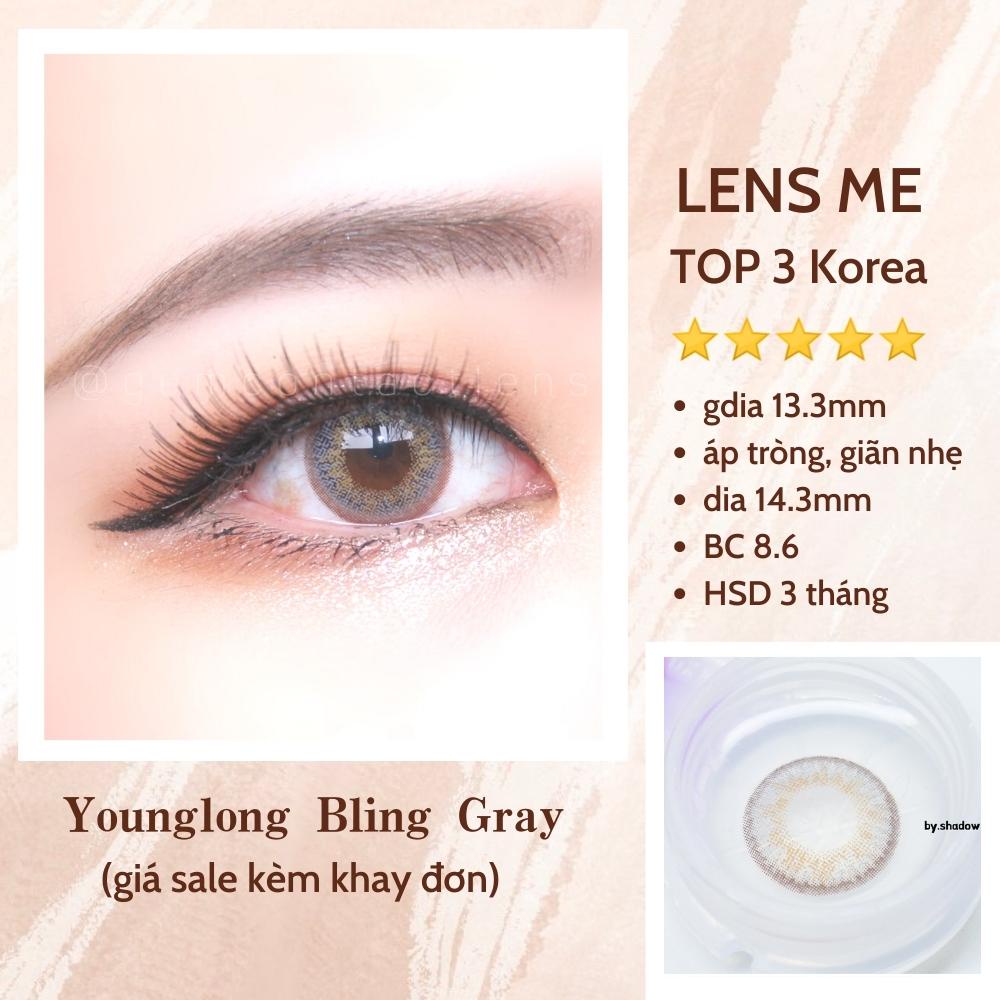 Lens nội địa Hàn YOUNGLONG BLING GRAY - HSD 3 THÁNG LENSME Ẩm Cao Phù Hợp Mắt Nhạy Cảm