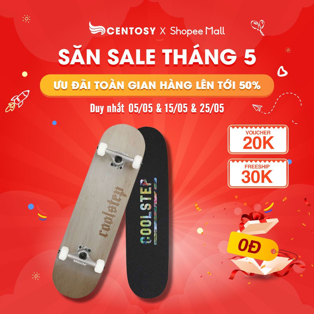 Ván Trượt Người Lớn Cao Cấp - Centosy Skateboard Coolstep Super 1500 - In Hình Phong Cách, Mặt Nhám Chống Trơn