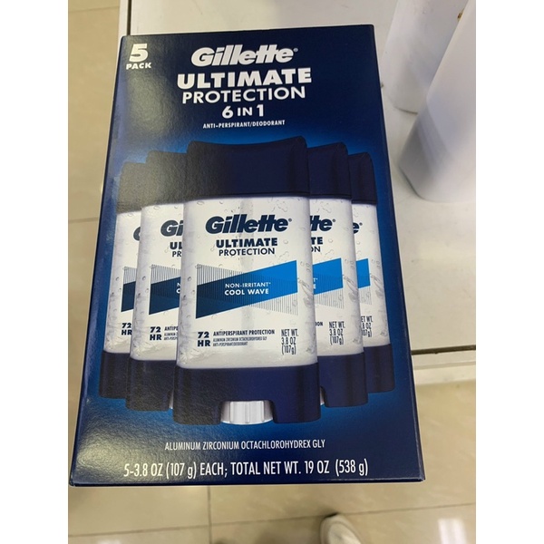 SALE 20k-  Lăn Khử Mùi Nam Gillette Ultimate Protection Cool Wave 6in1 107g