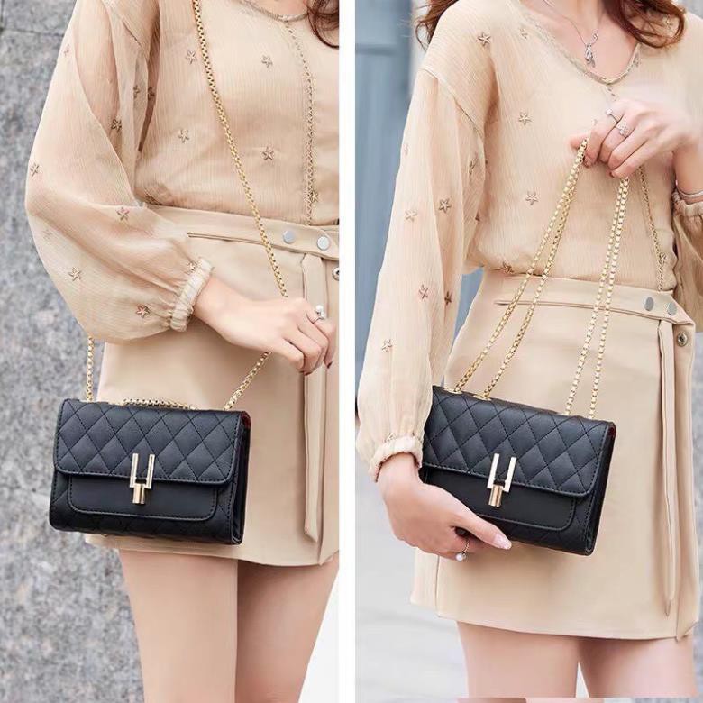 Túi đeo chéo nữ trần trám bút chì kẹp nách cầm tay thời trang cao cấp giá rẻ đựng điện thoại nhiều ngăn 10AA01 | BigBuy360 - bigbuy360.vn