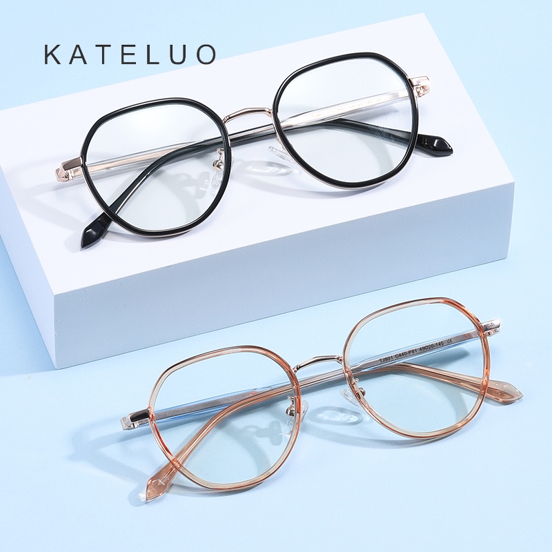 Kính mắt KATELUO TJ801 gọng đa giác thời trang dành cho cả nam và nữ