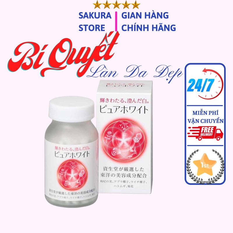 Viên Uống Trắng Da Collagen Pure White Nhật Bản 240 Viên - SAKURA