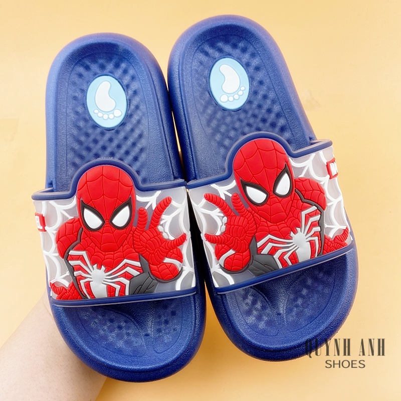 Dép siêu nhân spiderman - Dép lê cho bé trai 5 - 12 tuổi nhựa dẻo siêu êm chống trơn trượt đi trong nhà, đi biển